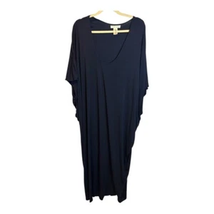 Barefoot Dreams Nightgown Caftan Women's One Size Plus Luxe Milk Jersey Blue - Picture 1 of 4