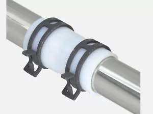 PTFE - Teflon Schlauch / Verbinder / Rohr mit 2 Federbandschellen, Teflon - Bild 1 von 6