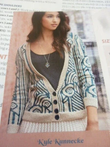 Knitting Pattern-Lady's Very Attractive Cardigan in 2 Colours of 4Ply Wool. - Picture 1 of 3