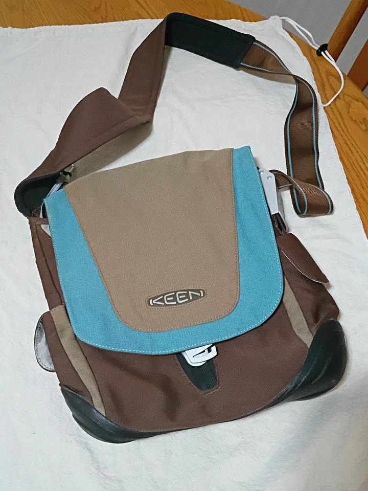 Bandolera Keen de lona marrón azul Foto 1 de 4