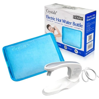 CRYSTALS Botella de agua caliente eléctrica recargable cama calentador de mano almohadilla térmica masaje - azul