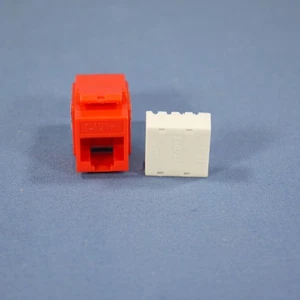 Cooper Orange Cat5e Snap-In Modular Data Jack 110 Style 8-Position RJ45 5547-5EO - Picture 1 of 4