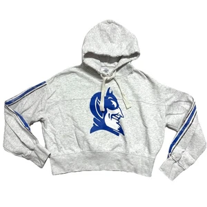 Duke Blue Devils Sweatshirt Hoodie XL NCAA Cropped Big Logo Boxy Rivalry Threads - Picture 1 of 8