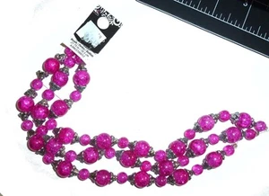 Hilo de cuentas redondas gruesas rosa caliente Cousin (U34) - Imagen 1 de 1
