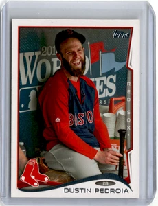 2014 Topps Serie 1 #166 Dustin Pedroia Seduto In Dugout Foto Variazione SSP WS - Foto 1 di 2