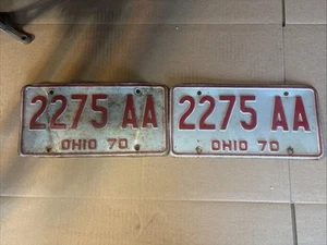 1970 Ohio License Plate Pair 2275 AA - Picture 1 of 7