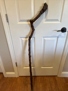 Hand Carved And Painted Hiking Stick/Cane/Shillelagh 50" - Picture 1 of 15