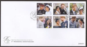 Jersey 2019 FDC Duke & duchess of Sussex 1st Wedding Anniversary - Picture 1 of 1