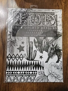 Iron Orchid Designs IOD Transfers Desperado South Western Buffalo Cactus DIY - Picture 1 of 5