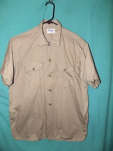RARE! Vtg 40s POWR HOUSE WORK SHIRT, SHORT SLV, GUSSETS, SANFORIZED, Sz XL - Picture 1 of 11