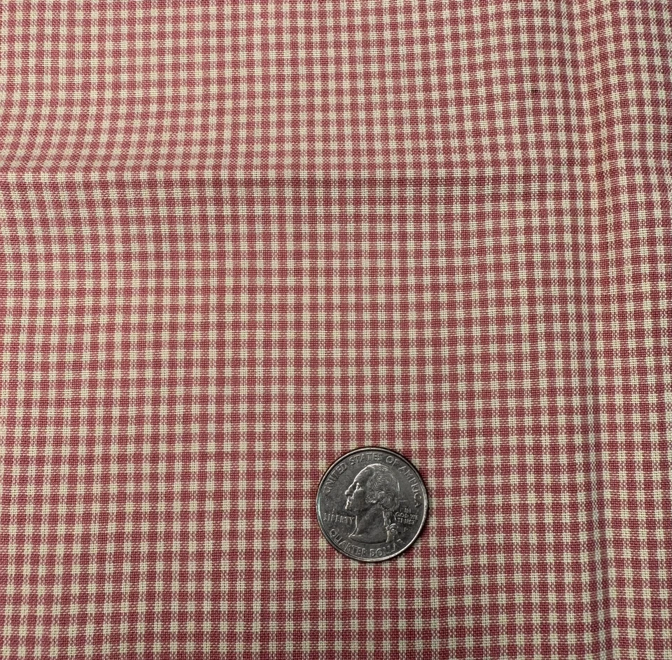 1/2 Yard Flesh Pink & Ivory Mini Check Cotton Fabric - Image 1 of 1