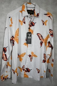 NUEVO CON ETIQUETAS Camisa Barroca Oro por Drill Ropa Mariposa y Oro M 16x35 - Imagen 1 de 5