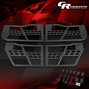 BLACK TEXTURED FRONT+REAR TUBULAR TUBE DOORS FOR 07-18 JEEP WRANGLER JK 4 DOOR - Picture 1 of 7
