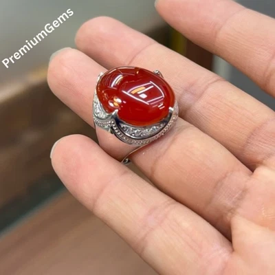 Anillo Yamani Aqeek/Akeek 100 % natural, anillo hecho a mano de plata de ley 925 Foto 1 de 4