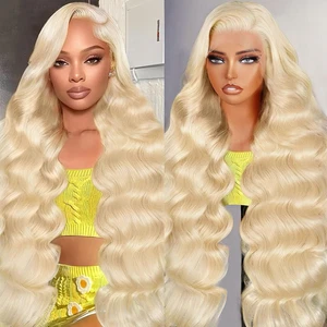 Wig Women Wigs Human Hair 613 13X6 Lace Front 220 Density Blonde Pre Plucked Hd - Picture 1 of 12