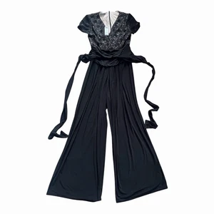 NUEVO Mono Laura Ashley Negro Talla 10 Elegante Fiesta Una Pieza PVP £100 - Imagen 1 de 13