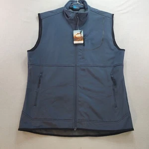 Willit Golf Vest Men's Medium Gray Polyester Stretch Fleece Softshell Full Zip - Picture 1 of 17
