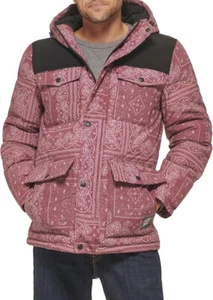 Parka de rendimiento forrada acolchada de tela ártica Levi's para hombre - Bandana roja 2XL - Imagen 1 de 6