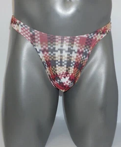 NEW MEN'S DIGITAL PRINT THONG RED S/M - Picture 1 of 3