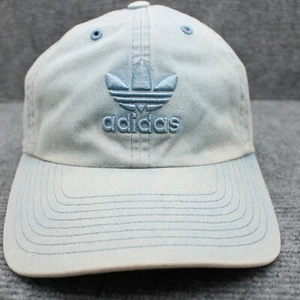 Adidas Hat Cap Strap Back Youth Stonewash Denim Trefoil Logo Retro Streetwear - Picture 1 of 11