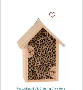 Wooden Bee House Hotel  Certified by the FSC Natural Wood Bug Hotel Shelter 20cm - Picture 1 of 1