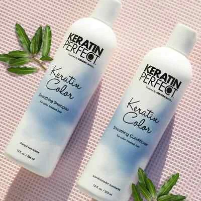 KERATIN PERFECT Color Smoothing Shampoo & Conditioner Set-Fights Frizz! - NEW! - Image 1 of 4