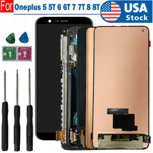 US For Oneplus 5 5T 6 6T 7 7T 8 8T OLED LCD Display Touch Screen Digitizer±Frame - Picture 1 of 42