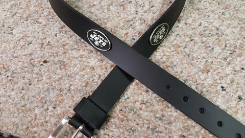New York Jets Leather Mens Belt Black with Conchos Size 28 to 46 Cover
