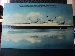 M. V. VALCOUR of Lake Champlain Transportation Co. Ship vintage Postcard - Picture 1 of 2