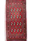 2x3 Oriental Carpet Hand Knotted RED Wool Traditional Small Geometric Area Rug
