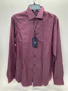 Hart Schaffner Marx Classic Fit Spread Collar Long Sleeve Shirt, Burgundy S - Picture 1 of 2