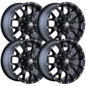 (Set-4) Mayhem Warrior 17x9 8x165.1 18mm Matte Black Wheels Rims 17 Inch - Picture 1 of 3