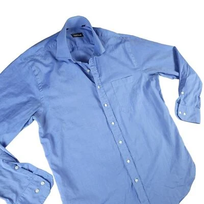 Рубашка на пуговицах мужская Paul Stuart 17/35 синяя опрятная сделано в Канаде - Изображение 1 из 4