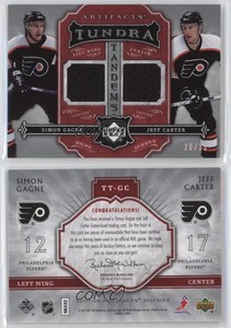 2007 Upper Deck Artifacts Tundra Tandems Red /25 Simon Gagne Jeff Carter #TT-GC