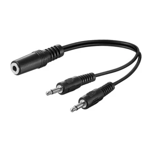 Klinke Y Kabel 3,5mm Buchse auf 2x 3,5mm Mono Stecker Kopfhörer Verteiler 0,2m - Bild 1 von 3