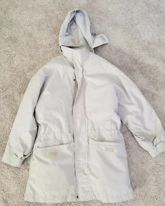 EDDIE BAUER Beige Warm Insulated GOOSE DOWN TRENCH COAT Winter Jacket Size Men S - Picture 1 of 2