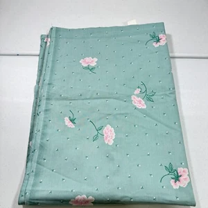 vintage burlington flat sheet twin green floral blend usa y2k 90s 80s - Picture 1 of 8