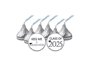 216 2025 Graduation Party Hershey Kiss Chocolate Stickers Labels Candy Favors - Picture 1 of 1