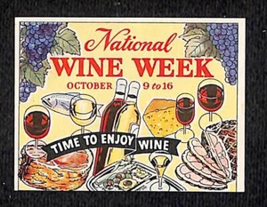 "Semana Nacional del Vino" 9 al 16 de octubre "Tiempo de disfrutar del vino" Sello/etiqueta Adh de goma - Imagen 1 de 2