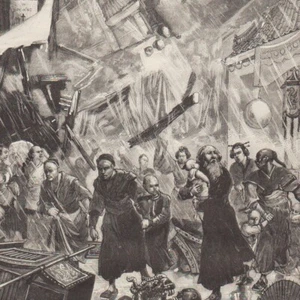 La catastrophe du Tong-King - Gravure de presse 1881 - Picture 1 of 2