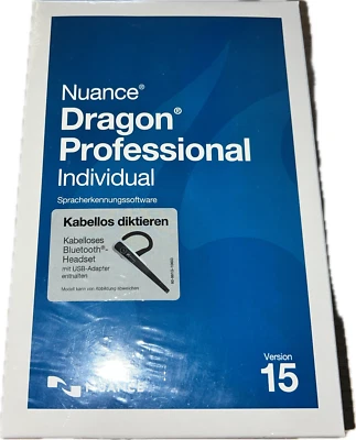 OVP Nuance Dragon Professional Individual 15 Vollversion Deutsch K809G-XN9-15.0 - Bild 1 von 4