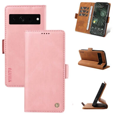 Luxury Flip Leather Card Wallet Phone Case For Google Pixel 6 7 8 Pro 7A 6A - Image 1 of 4