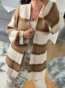 Italy Jacke Gr.36 38 40 42 Strickjacke Cardigan Strick Jacke beige camel blogger - Bild 1 von 16