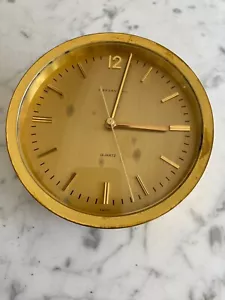 Tiffany & Co. Swiss desk clock Quartz brass round - needs repair - Picture 1 of 13