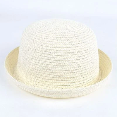 Mujeres Damas Paja Bowler Derby Sombrero Gorra Ropa Enrollable Verano Playa Sol Gorra Foto 1 de 4