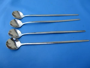 4er SET EDELSTAHL LÖFFEL MIT LANGEM GRIFF/EISBECHER - GEBRAUCHT SEHR GUTER ZUSTAND - Bild 1 von 7