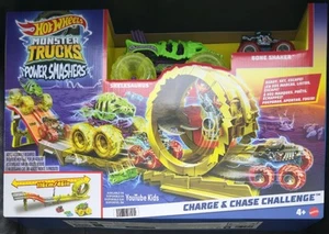 Hot Wheels Monster Trucks Power Smashers Charge & Chase Challenge Track Set - Picture 1 of 2
