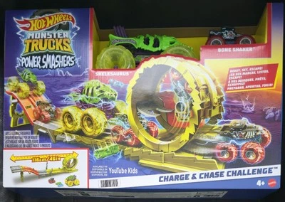 Hot Wheels Monster Trucks Power Smashers Charge & Chase Challenge Track Set - Image 1 of 2