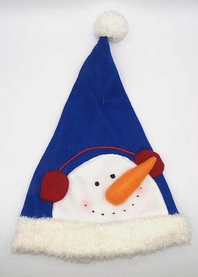 December Home Blue Snowman Santa Hat Santa Claus Christmas Stocking Hat Cap NWT - Image 1 of 4