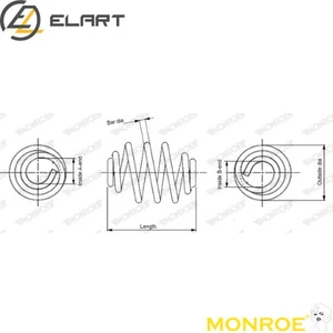 COIL SPRING SN3609 FOR SAAB 9-3 CADILLAC BLS B207L/B207R/B207M/B207E 2.0L 4cyl - Picture 1 of 9
